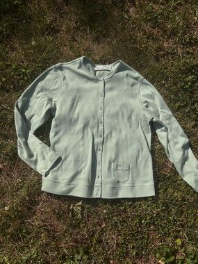 90s CottageCore Sage Green Babydoll Lightweight Cardigan or Long Sleeve Top